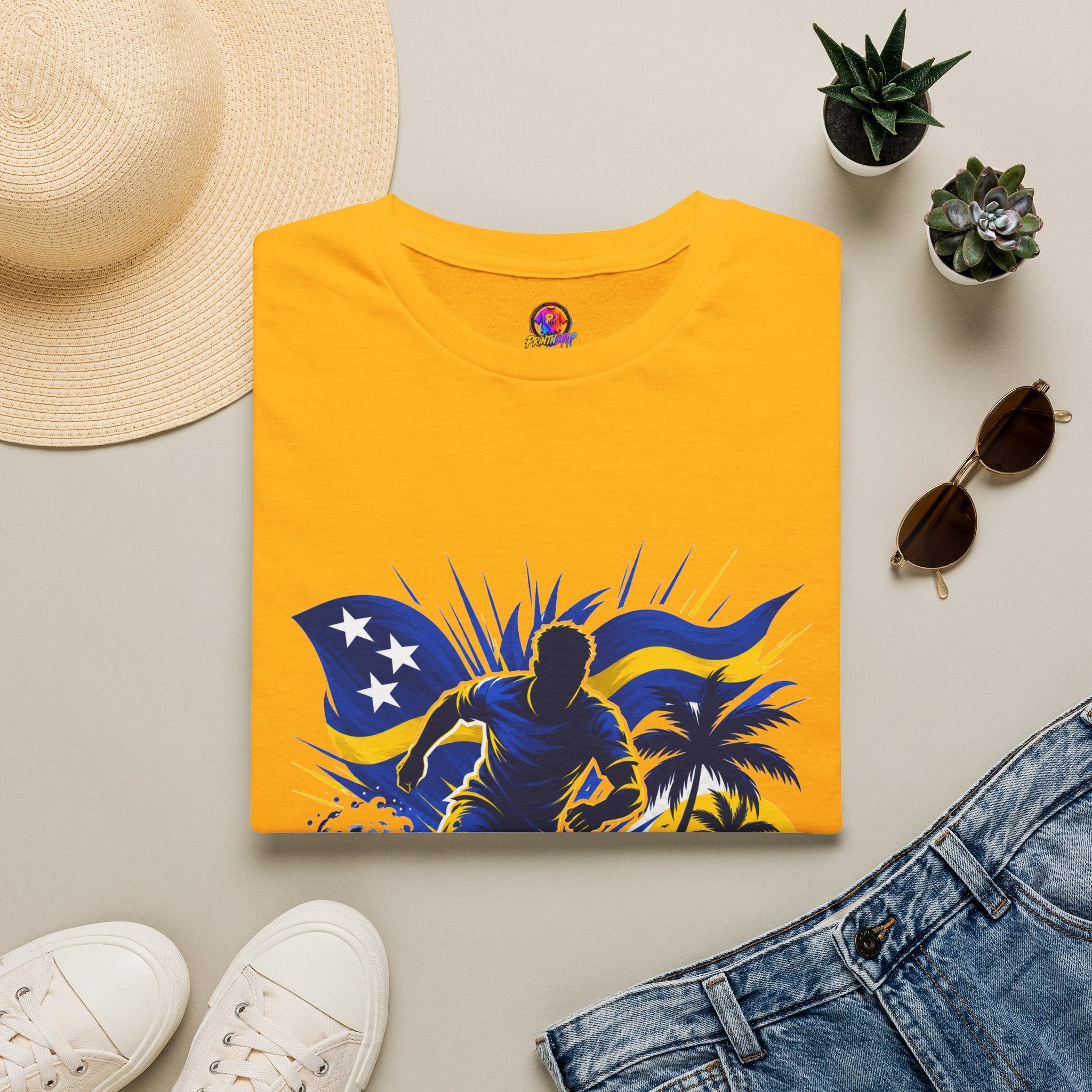 Curacao Island Victory T-Shirt — Tropical Surf Soccer Graphic Tee
