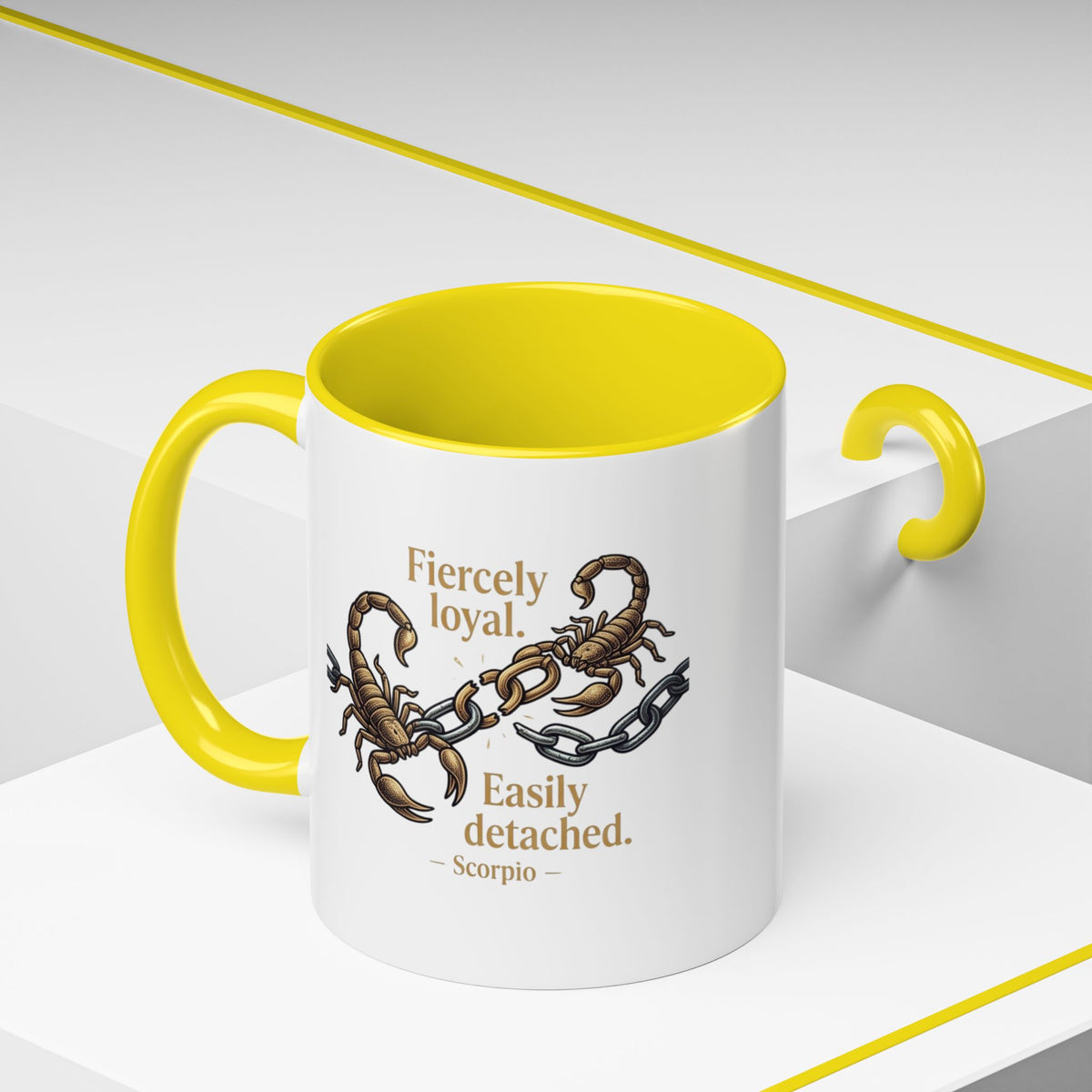 Scorpio Mug — "Fiercely Loyal. Easily Detached." Zodiac Coffee Cup