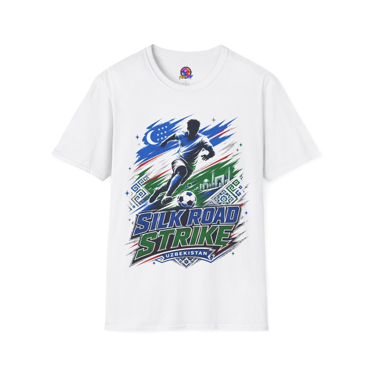 Silk Road Strike Soccer T-Shirt — Uzbekistan Football Graphic Tee