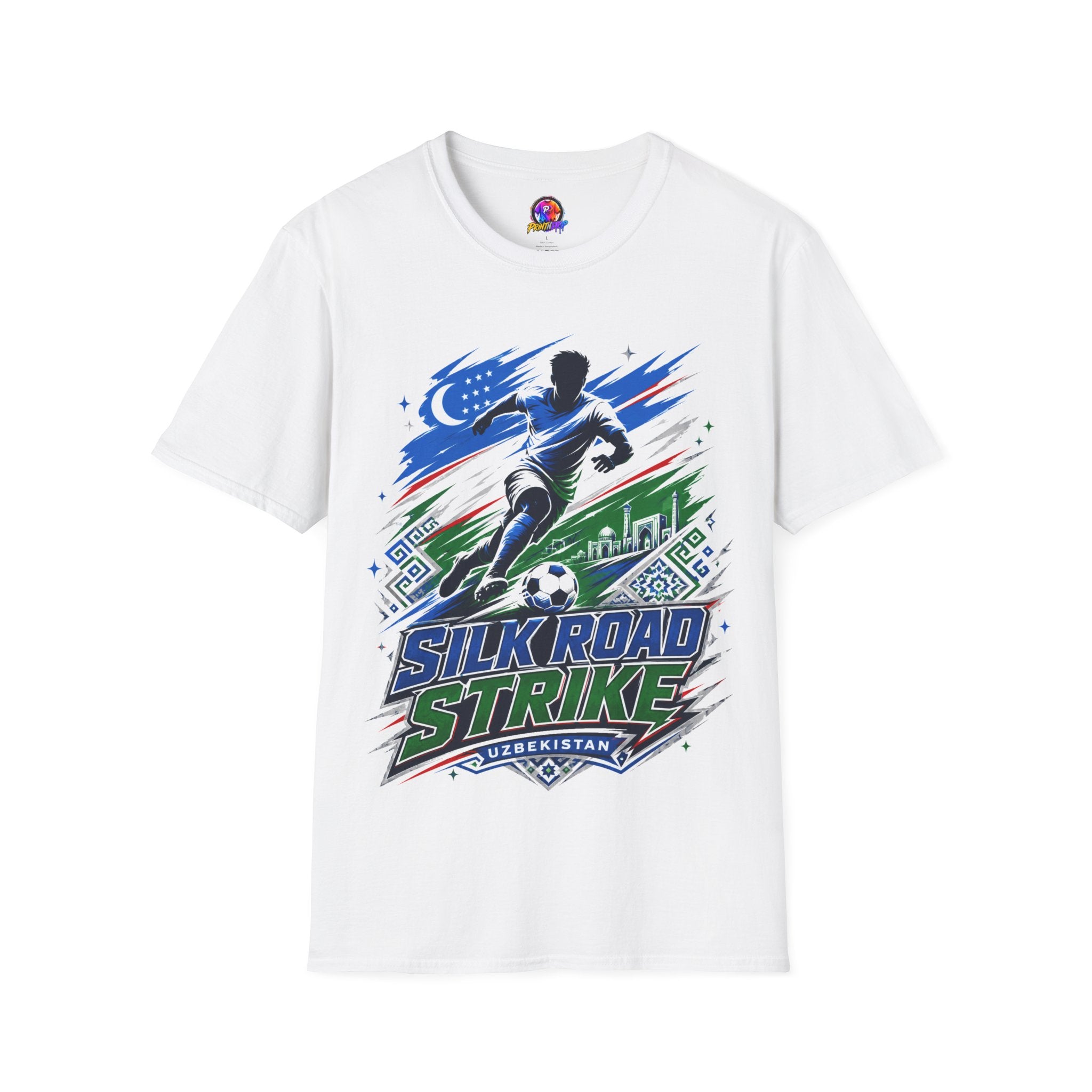 Silk Road Strike Soccer T-Shirt — Uzbekistan Football Graphic Tee