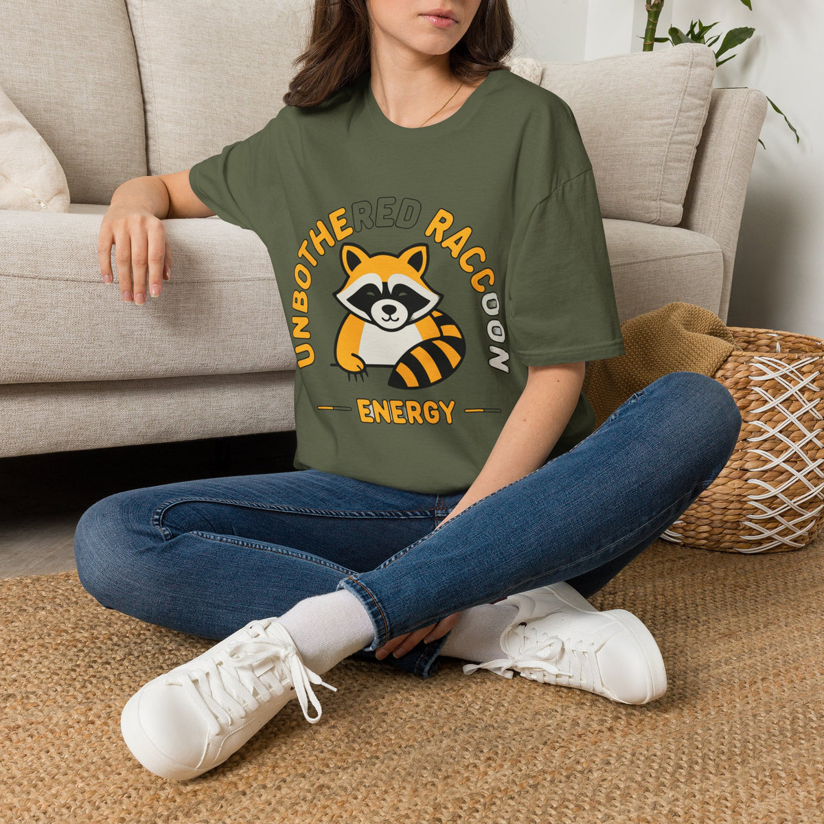 Unbothered Raccoon T-Shirt — Cute Relaxed Graphic Tee ("Unbothered Raccoon Energy") - Trending Now - August 2026