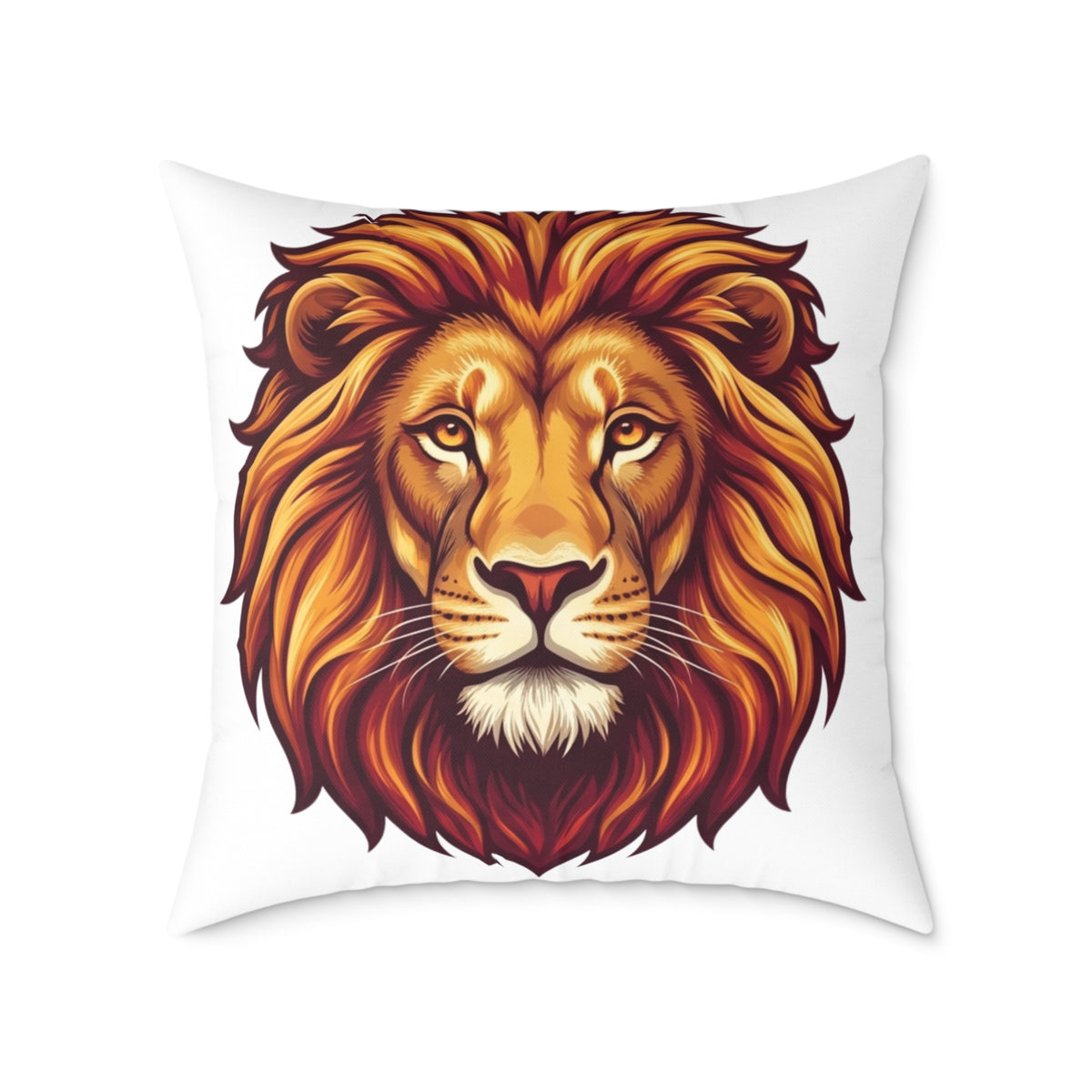 Leo Zodiac Lion Head Astrological Square Poly Canvas Pillow