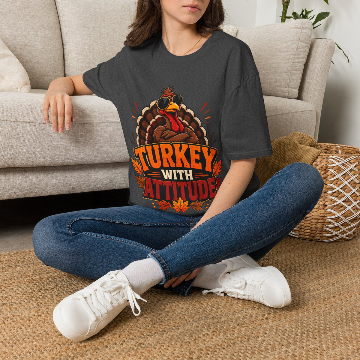 Thanksgiving T-Shirt Turkey With Attitude T-Shirt — Funny Thanksgiving Turkey Graphic Tee