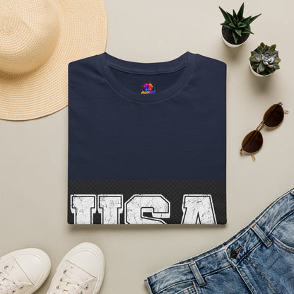 USA Vintage Block T-Shirt — Patriotic Americana Graphic Tee