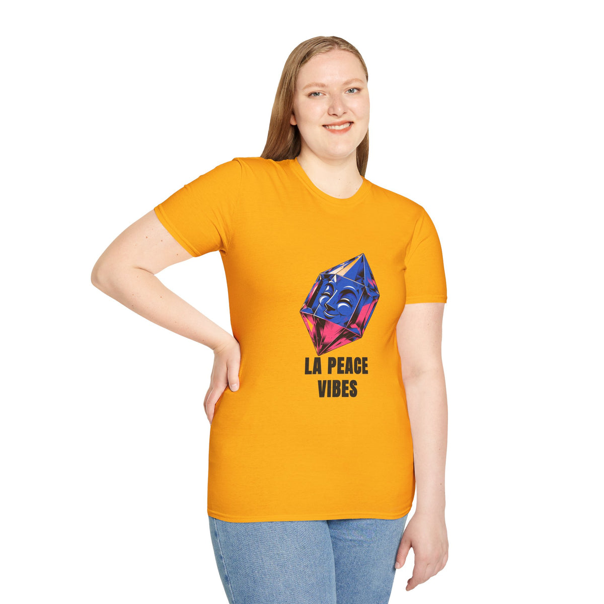 Peace Vibes T-Shirt — Blue Crystal Smiling Buddha Graphic Tee - Trending Now - August 2026