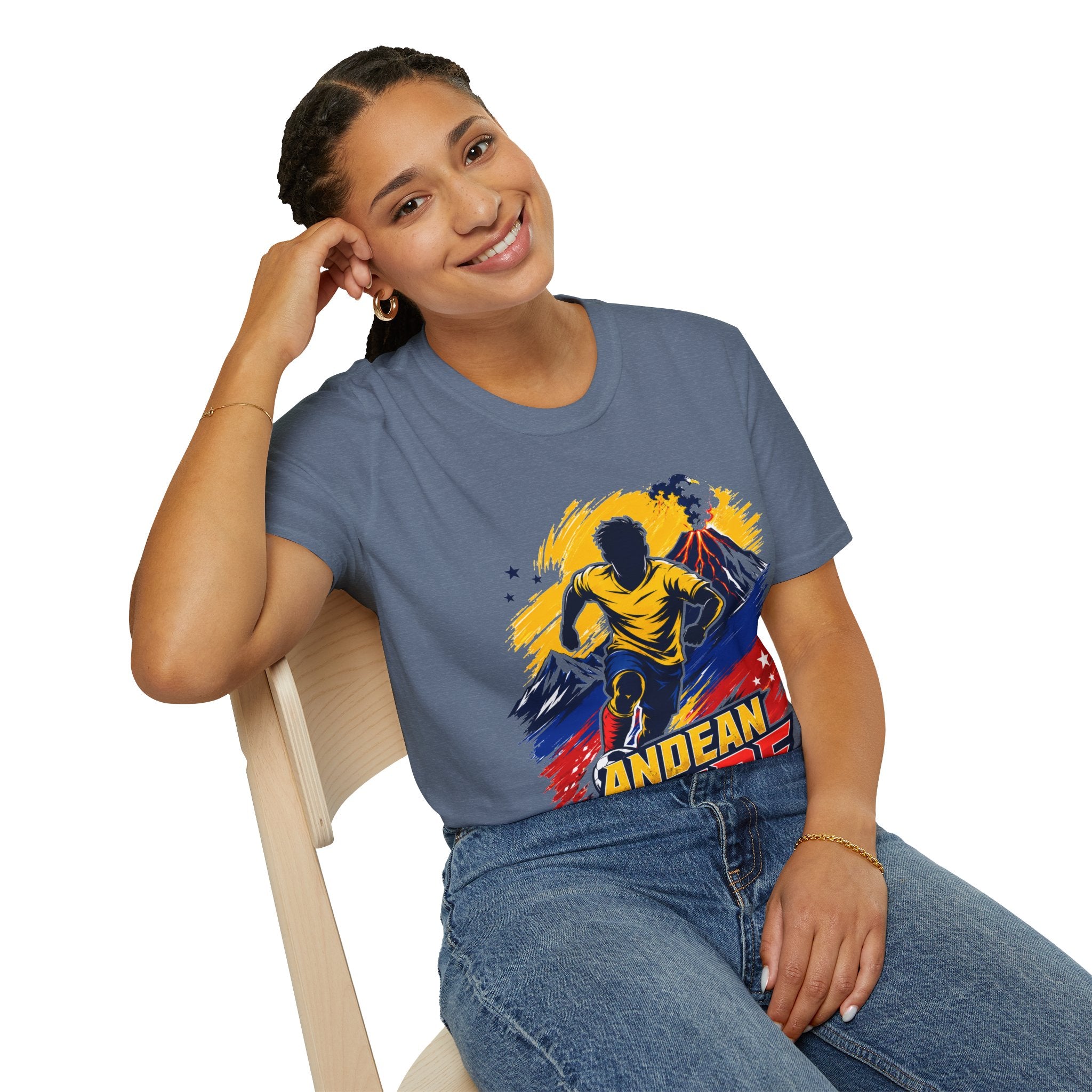 Ecuador Andean Fire Running T‑Shirt — Volcano Trail Runner Graphic Tee