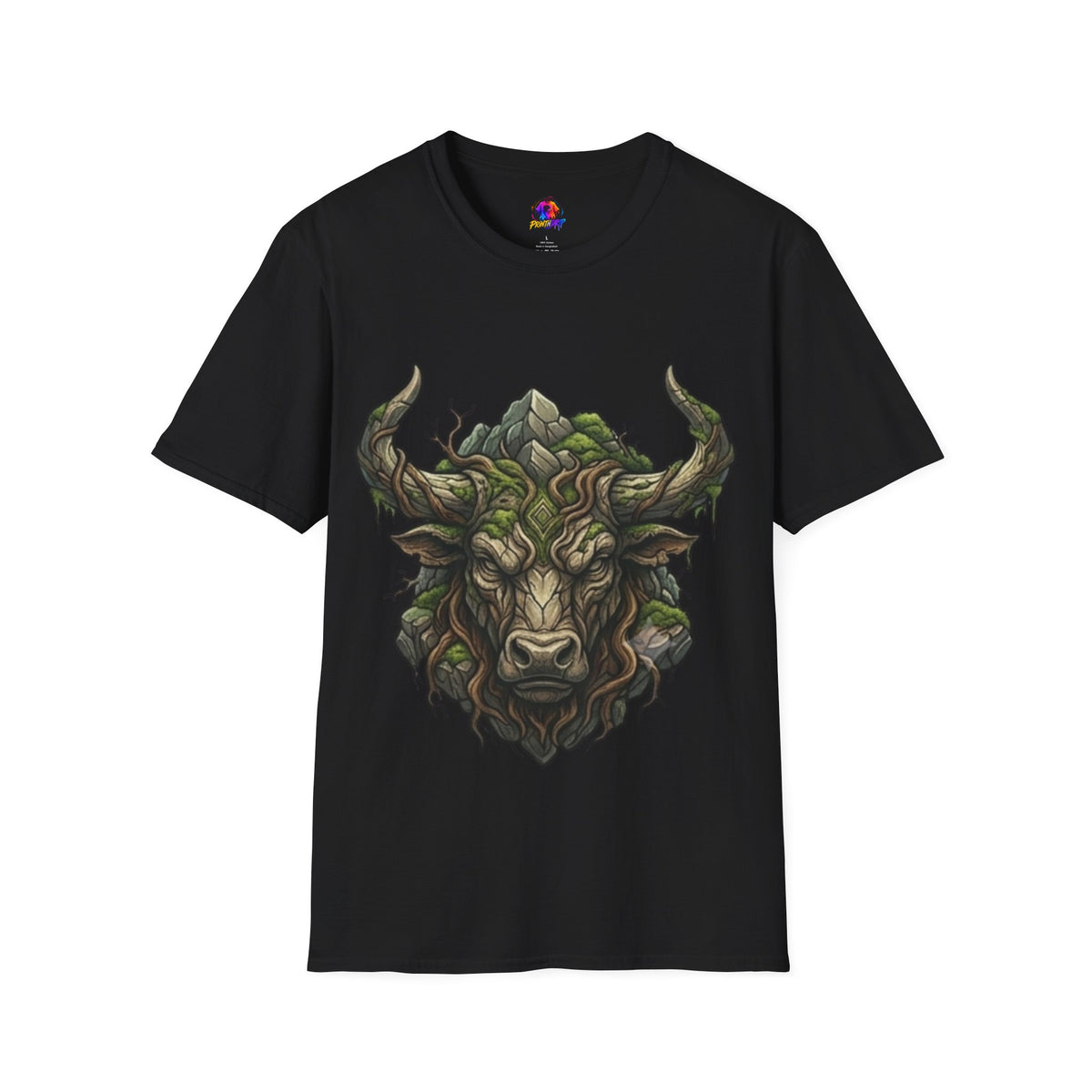 Forest Spirit Bull T-Shirt — Greenwood Celtic Nature Bull Design