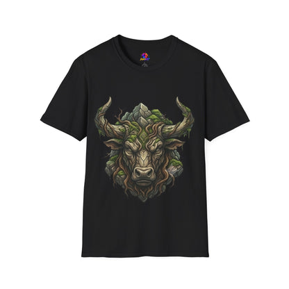 Forest Spirit Bull T-Shirt — Greenwood Celtic Nature Bull Design