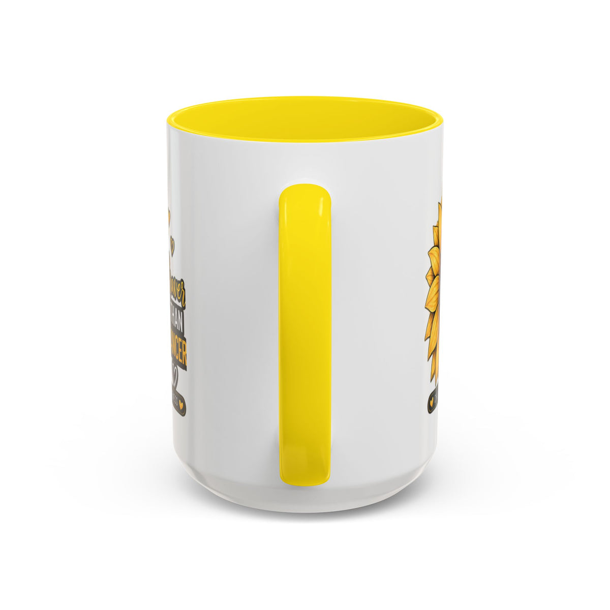 Childhood Cancer Awareness Mug — "Braver Than Cancer" Sunflower & Gold Ribbon