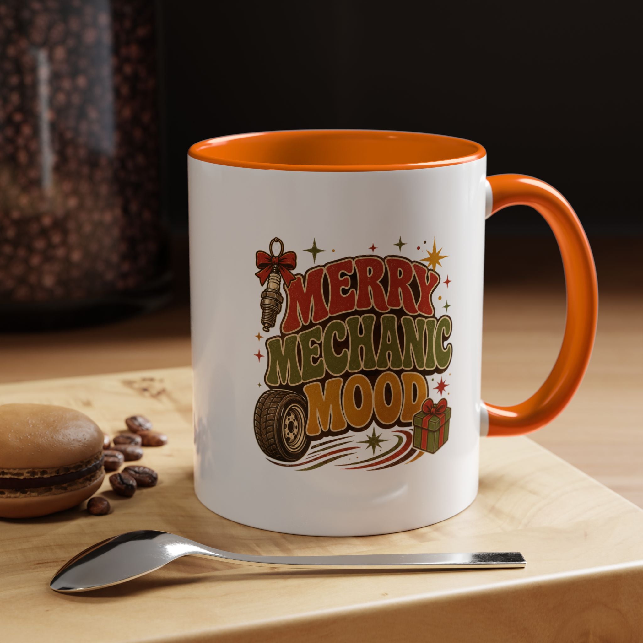 Modern Day Christmas Merry Mechanic Mood Coffee Mug — Holiday Auto Mechanic Gift