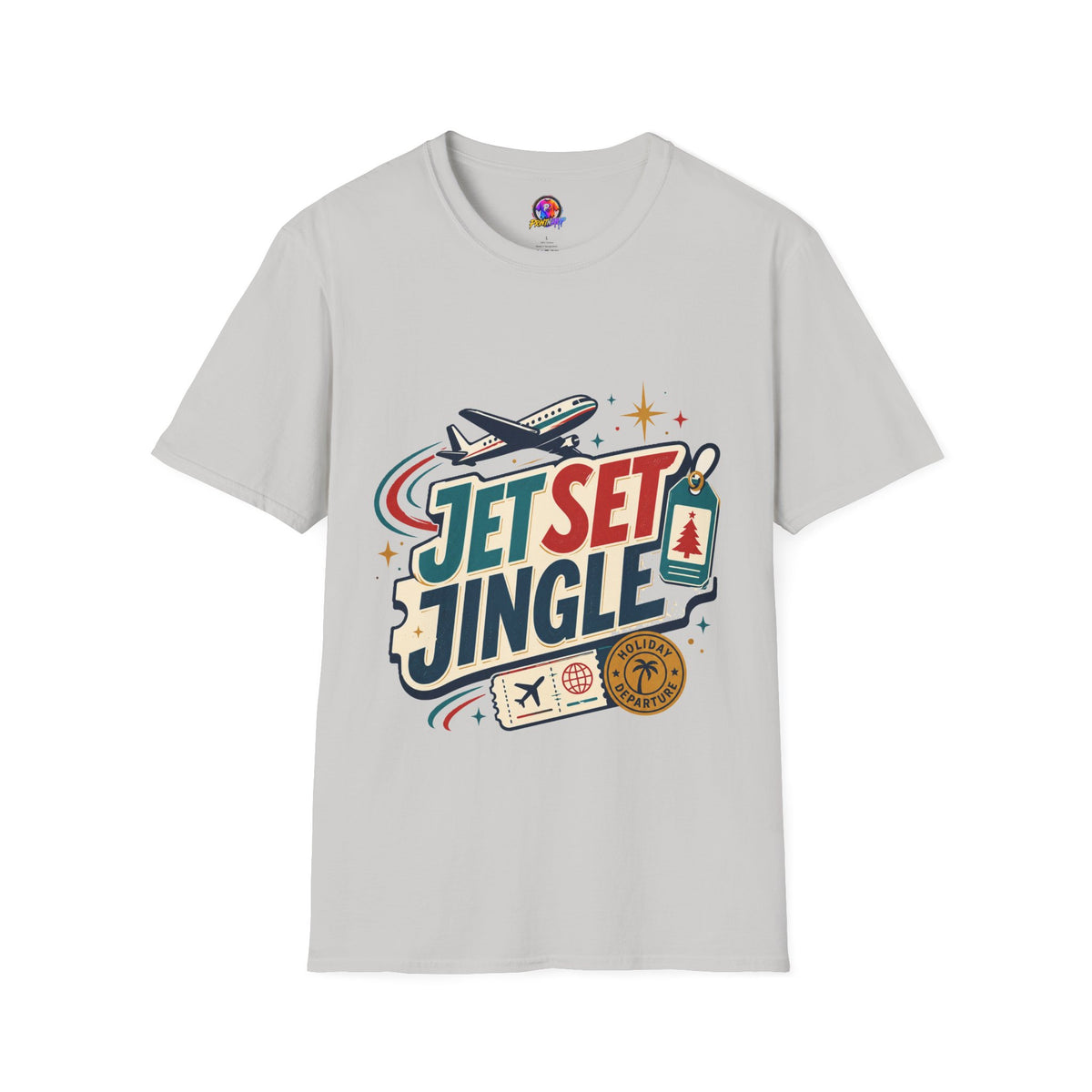Jet Set Jingle Travel T-Shirt — Retro Airplane Vacation Graphic