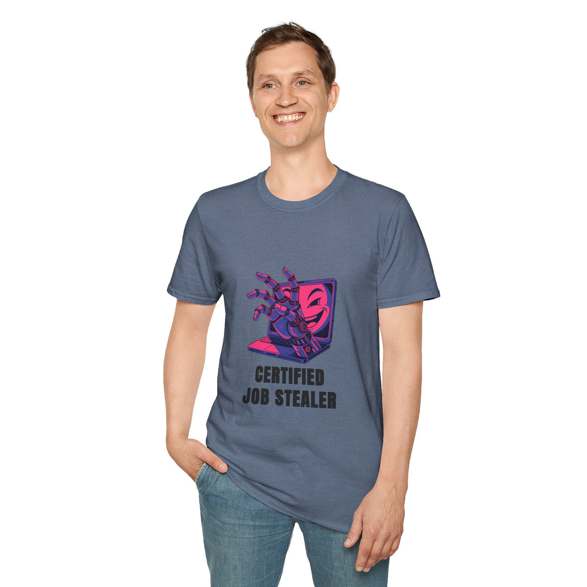 Certified Job Stealer T-Shirt — Retro Cyber Hand Graphic Tee - Trending Now - August 2026