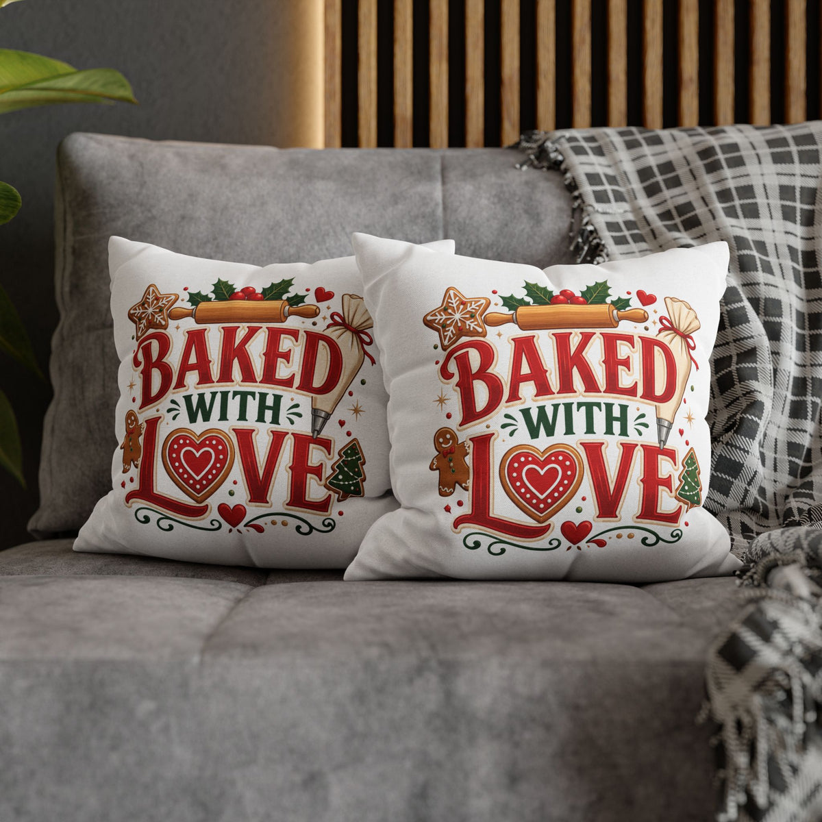 Christmas Baked With Love Holiday Pillowcase - Christmas Baking Decor