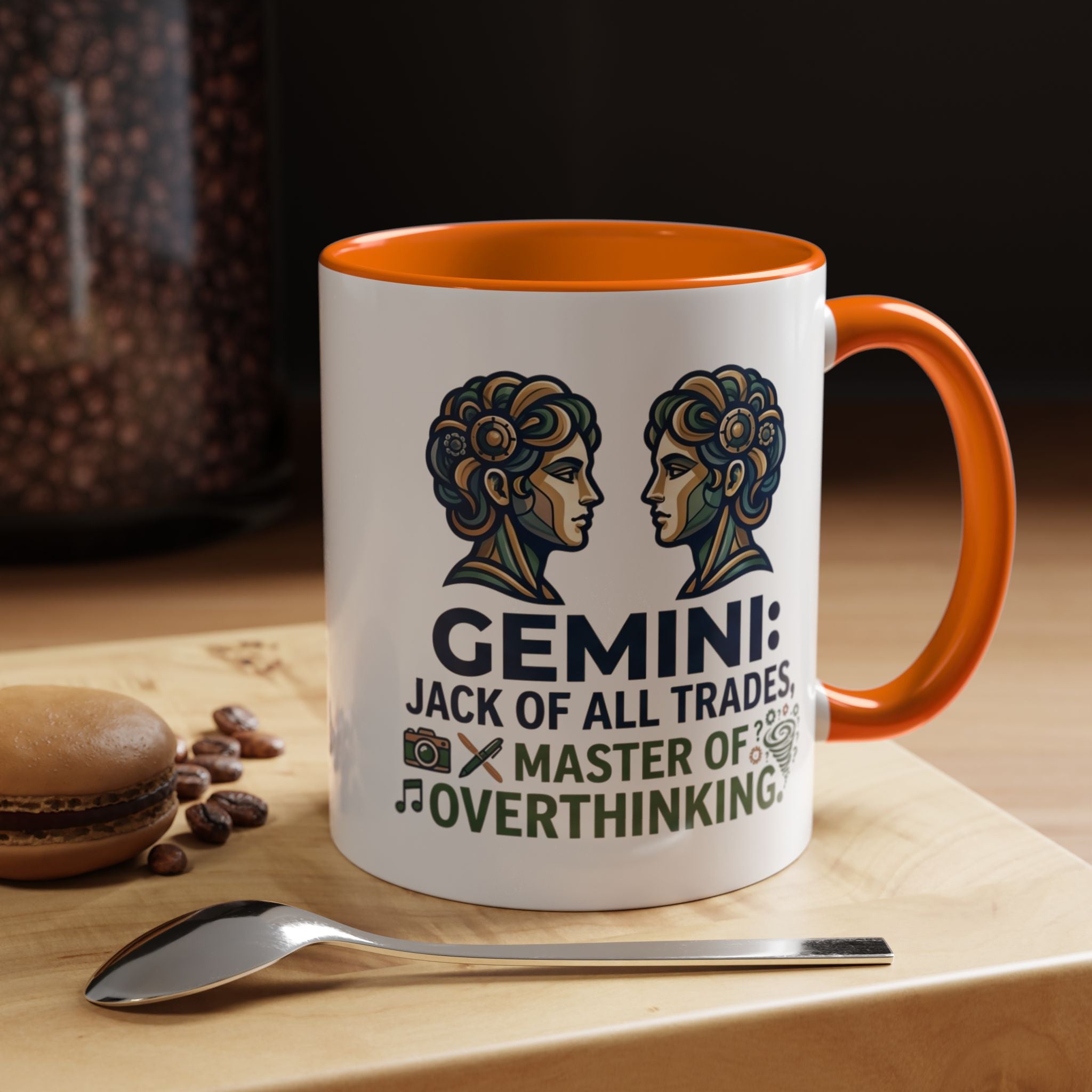 Gemini Coffee Mug – “Jack of All Trades, Master of Overthinking” Zodiac Accent Mug