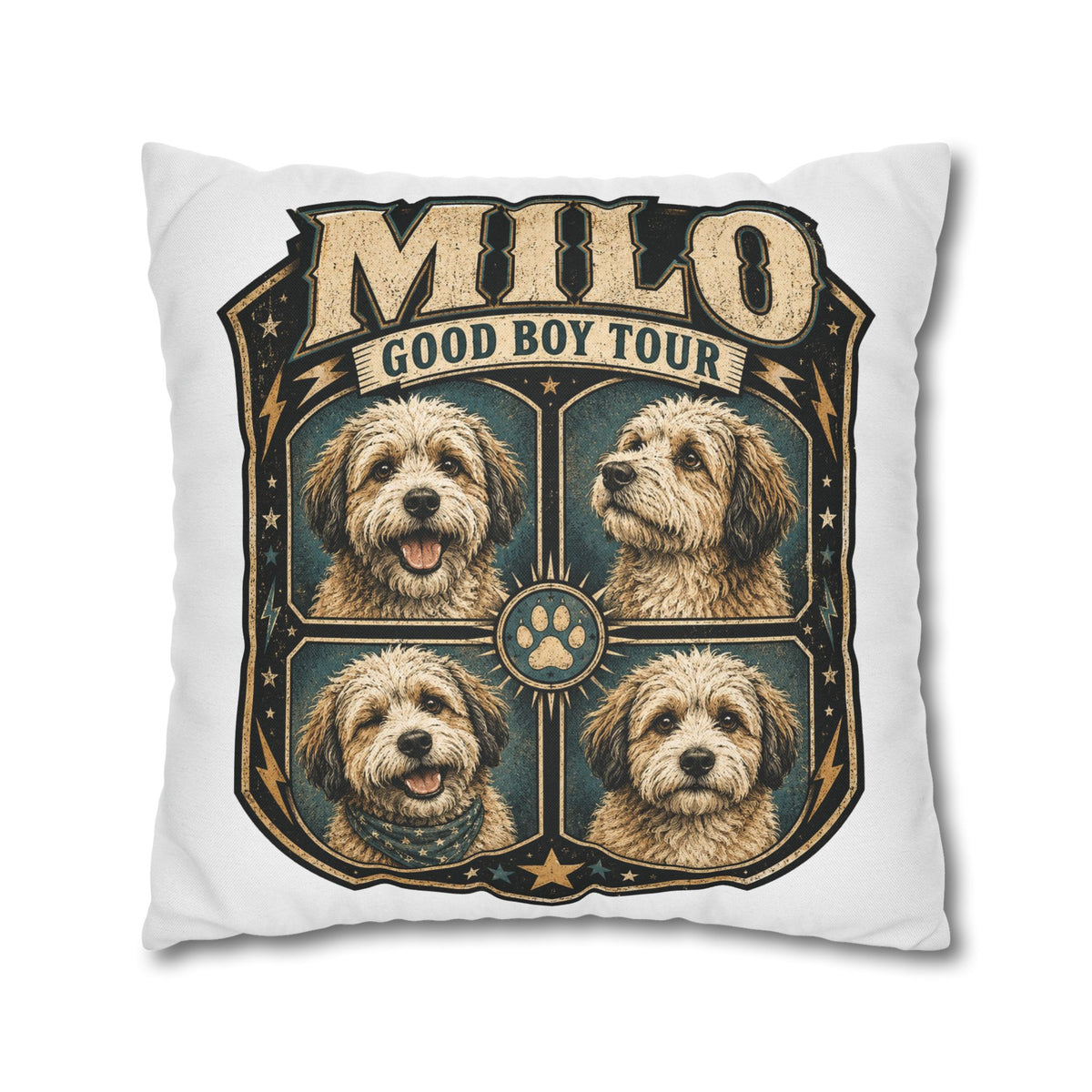 Milo "Good Boy Tour" Decorative Pillowcase Milo Bailey Dog Dad Mom
