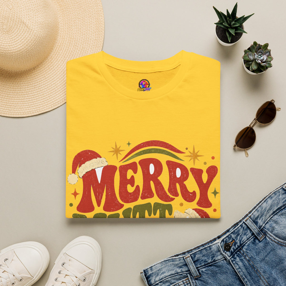 Merry Mutt Club T-Shirt — Retro Christmas Dog Lover Tee