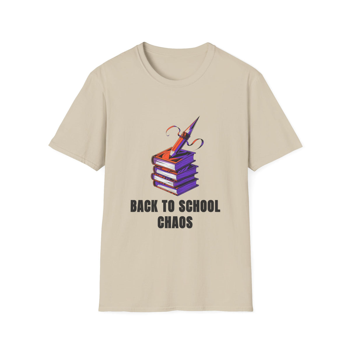 Back to School Chaos T-Shirt — Cute Stacked Books & Pencil Design - Trending Now - August 2026