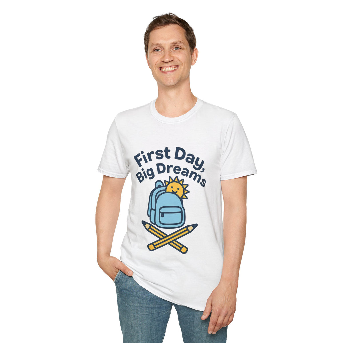 First Day Big Dreams T-Shirt — Cute Backpack & Pencil Back-to-School Tee - Trending Now - August 2026