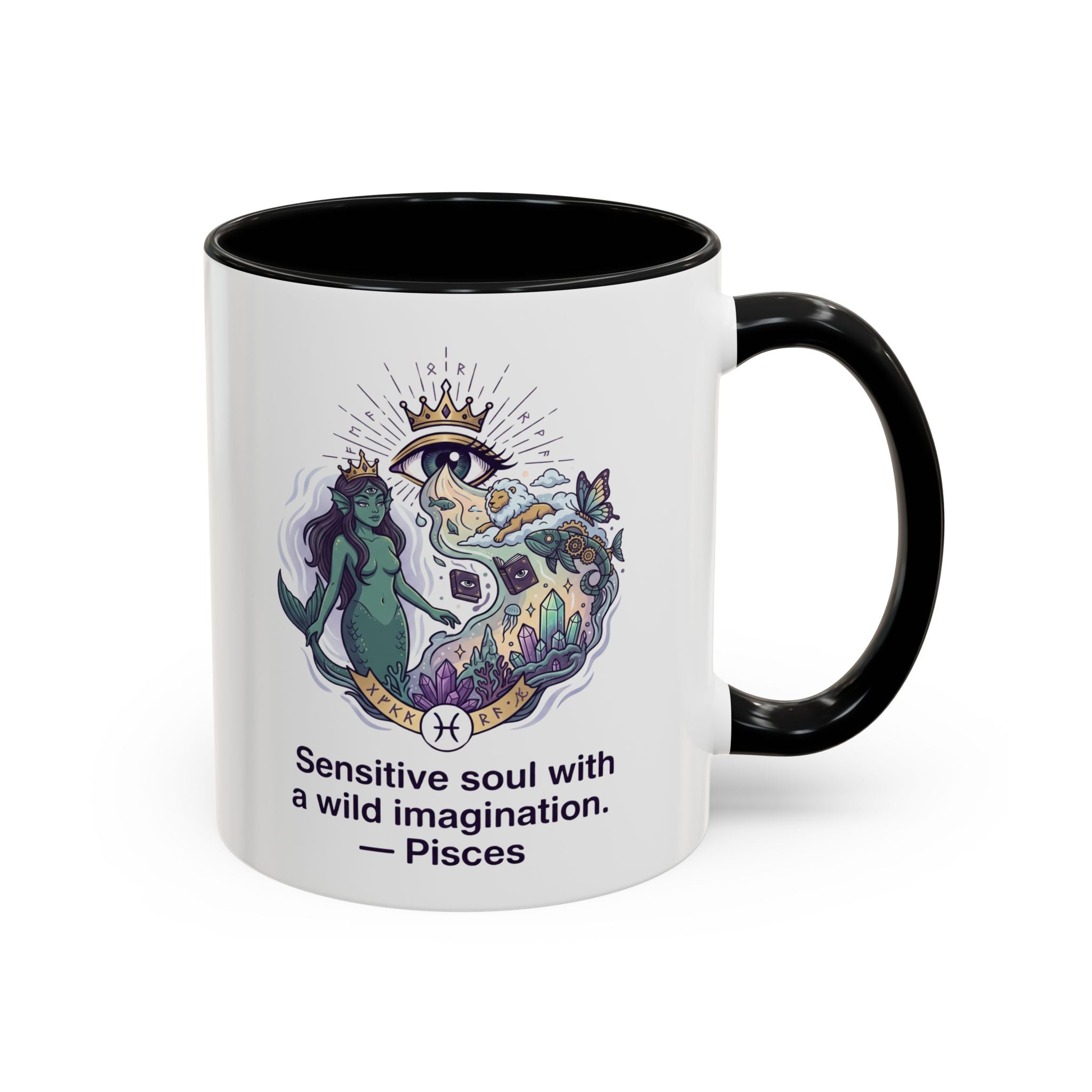 Pisces Coffee Mug — "Sensitive soul with a wild imagination" Astrological Zodiac Accent Mug