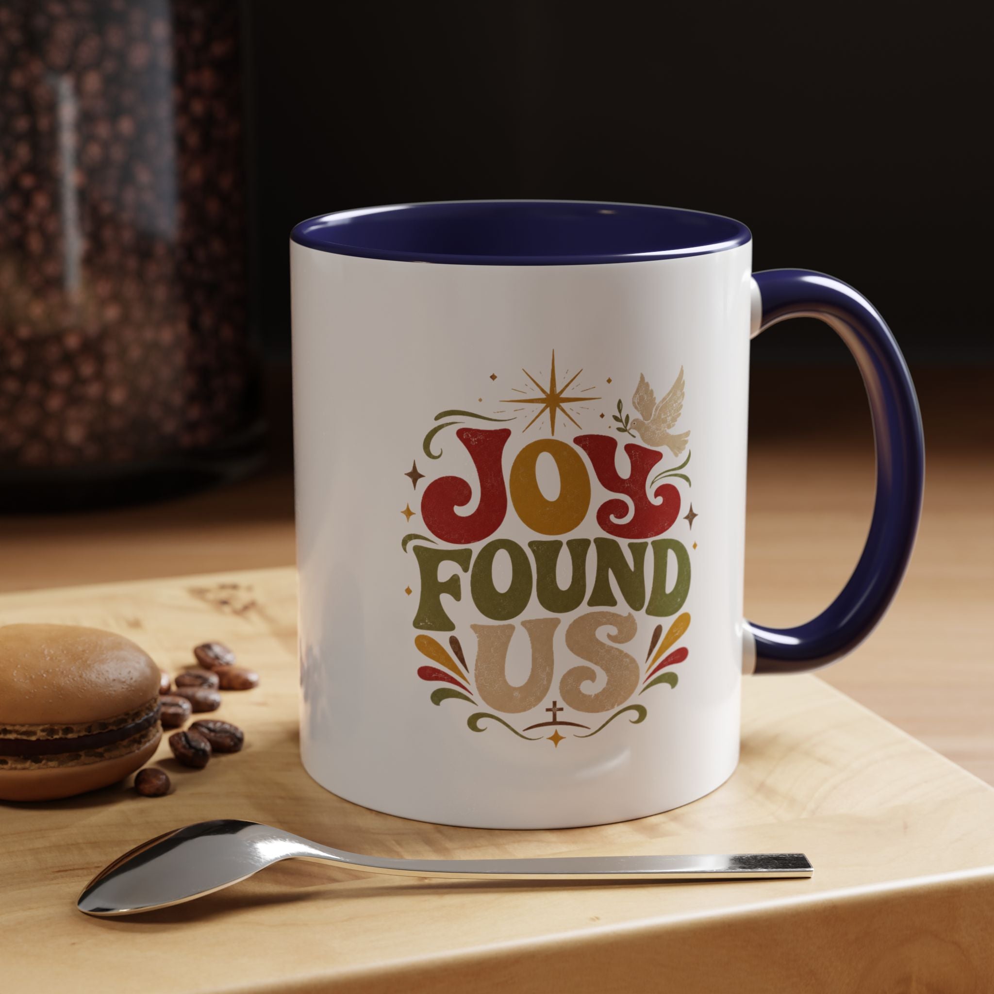 Christmas Joy Found Us Mug — Retro Holiday Coffee Cup