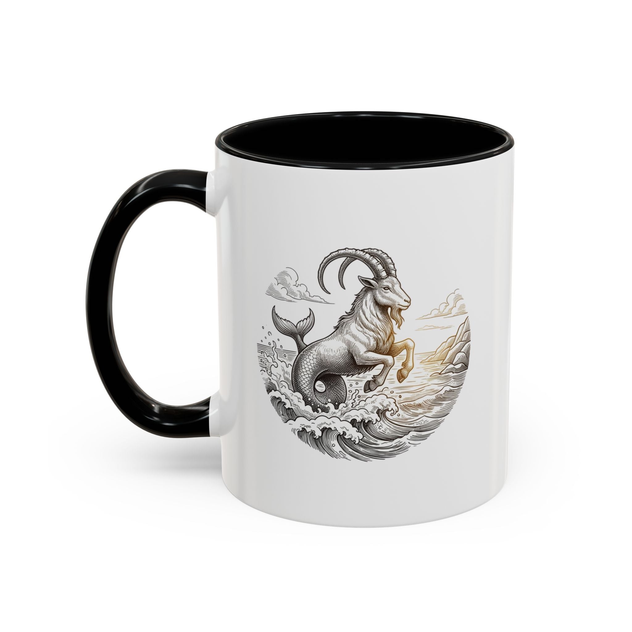 Capricorn Goat Mermaid Coffee Mug — Zodiac Capricorn Accent Mug