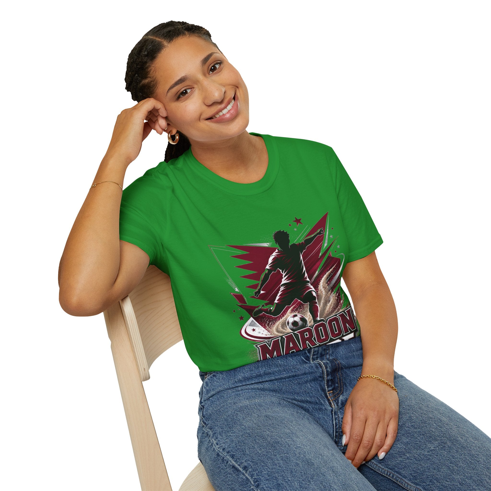 Qatar Maroon Pride Soccer T-Shirt — Silhouette Player Graphic Tee
