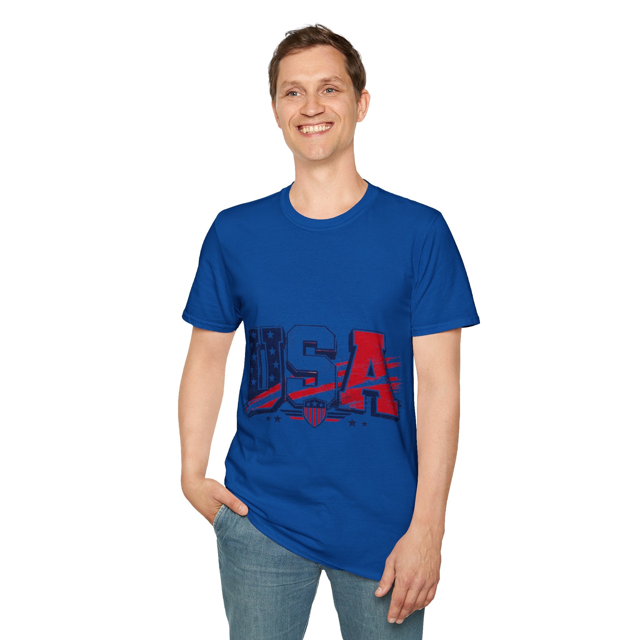 USA Flag Graphic T-Shirt — Patriotic Red White & Blue Tee
