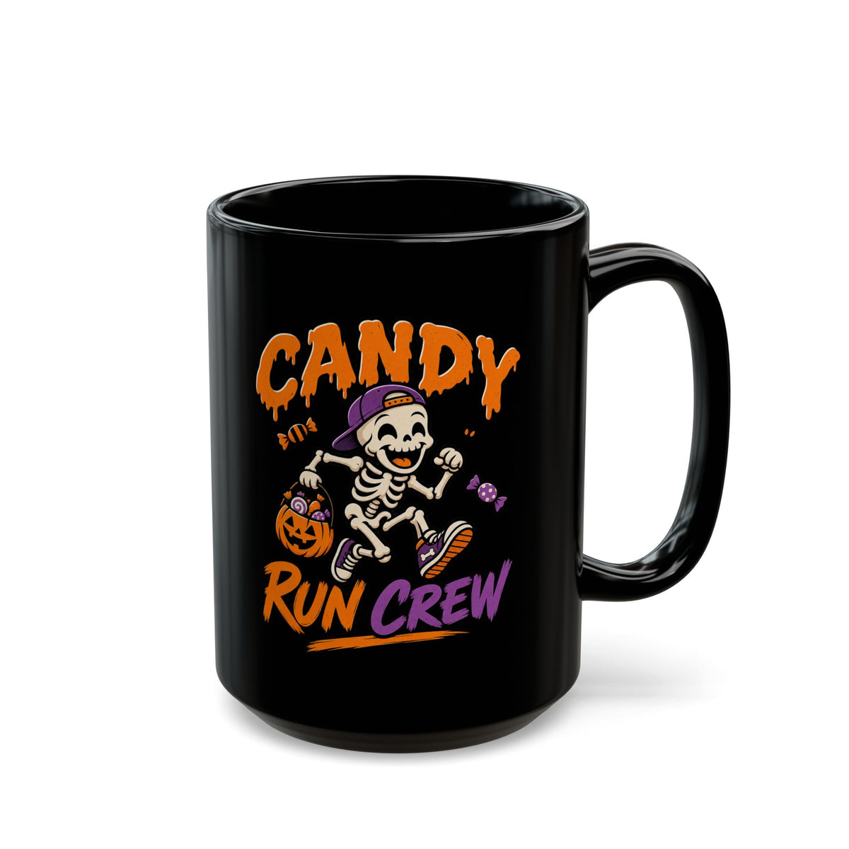 Candy Run Crew Halloween Mug — Black Ceramic Coffee Cup (11oz/15oz)