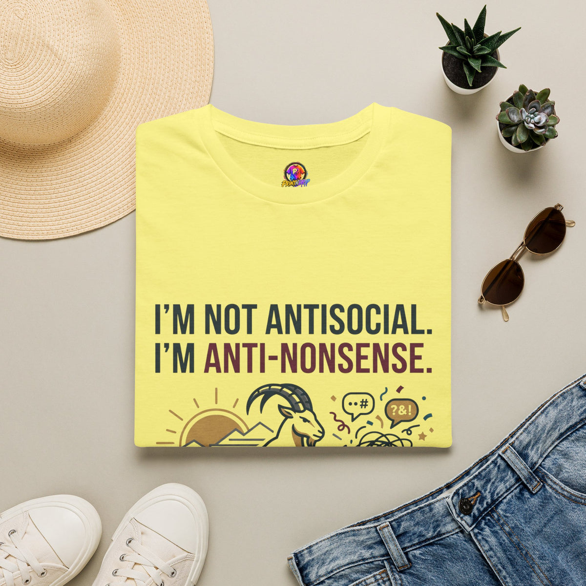 Capricorn T-Shirt — "I'm Not Antisocial, I'm Anti-Nonsense" Zodiac Tee
