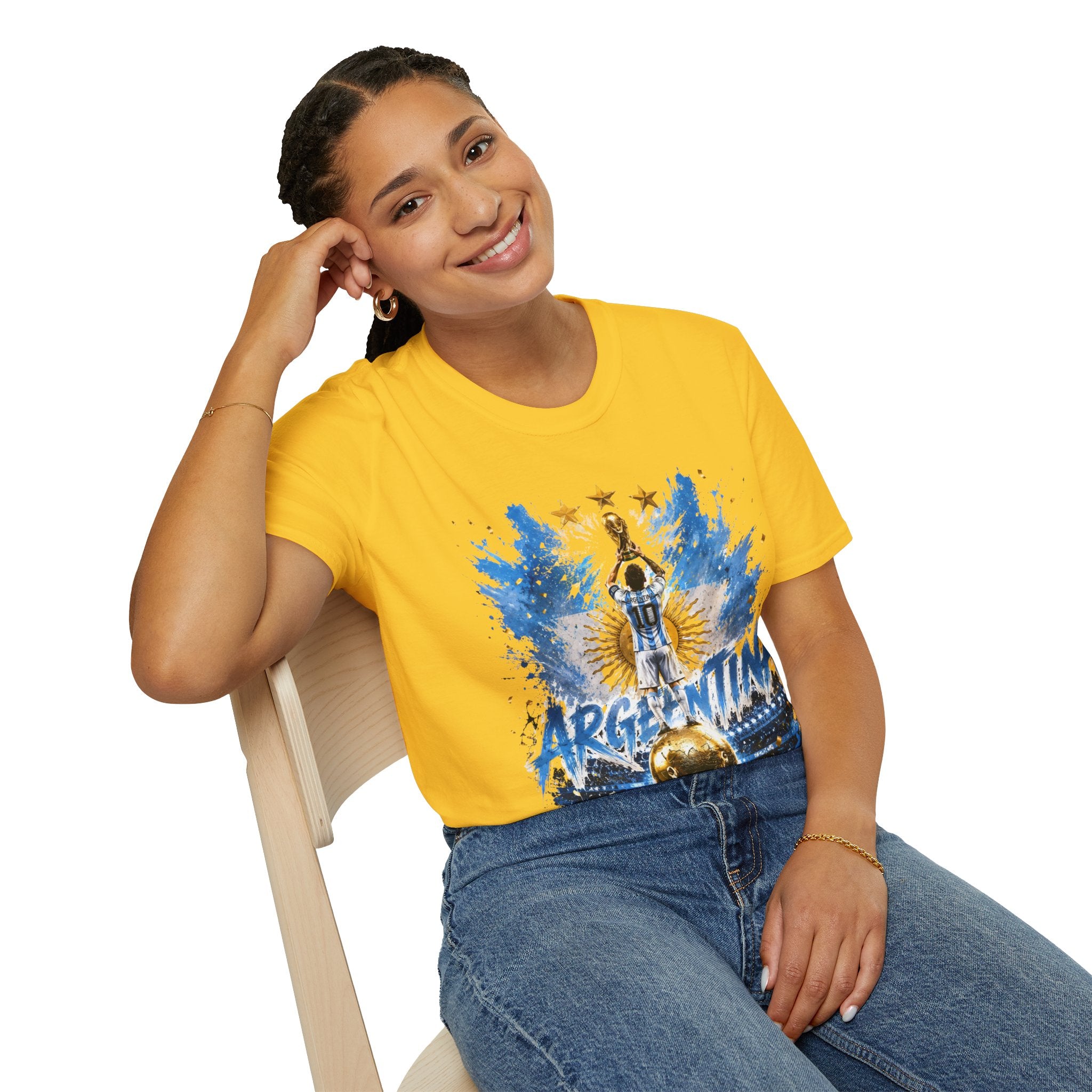 Argentina World Champions T‑Shirt — Soccer World Cup 3 Stars Tribute