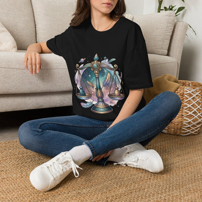 Libra Scales Zodiac T-Shirt — Celestial Astrology Graphic Tee