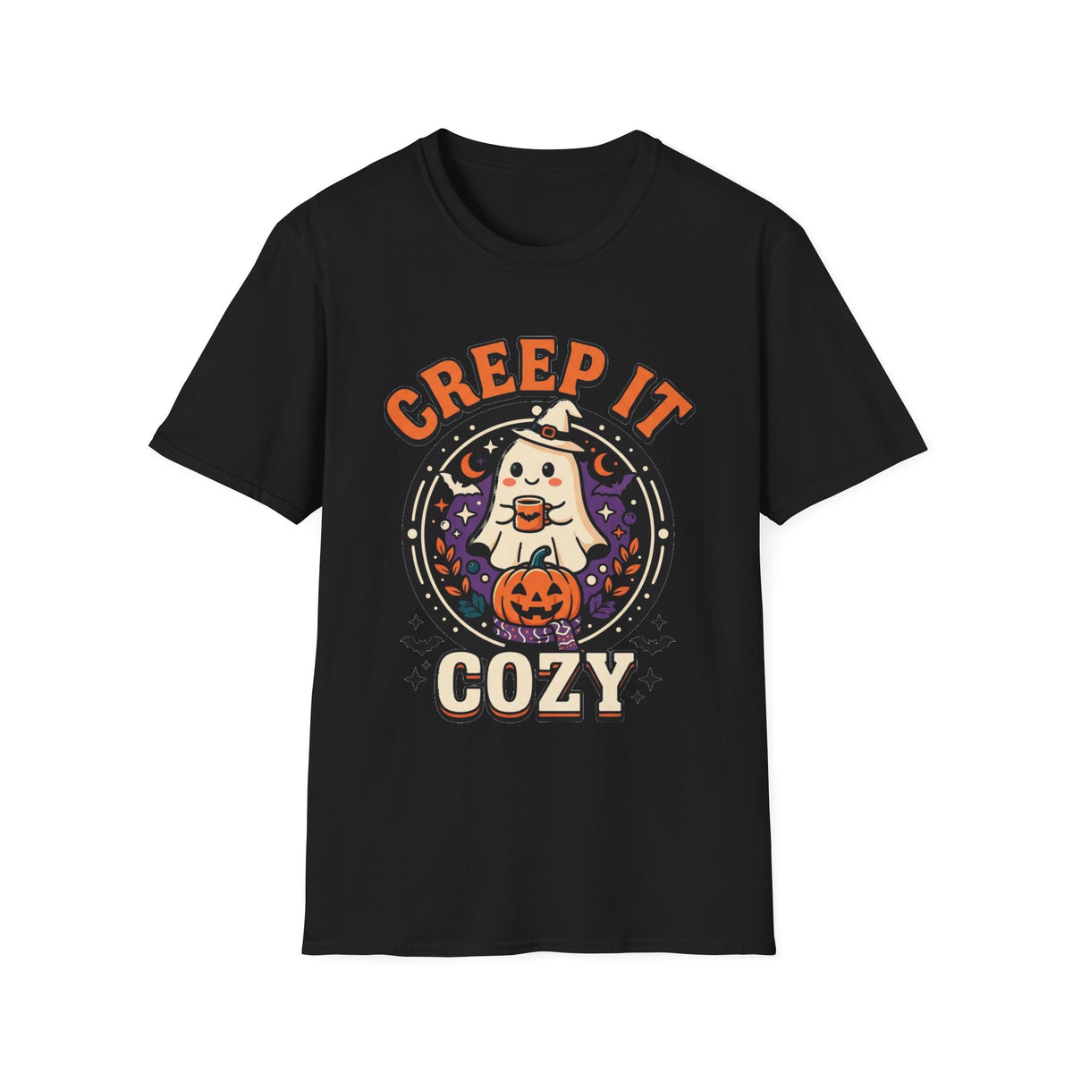 Creep It Cozy T-Shirt — Cute Spooky Ghost Graphic Tee for Halloween & Fall - Trending Now - August 2026