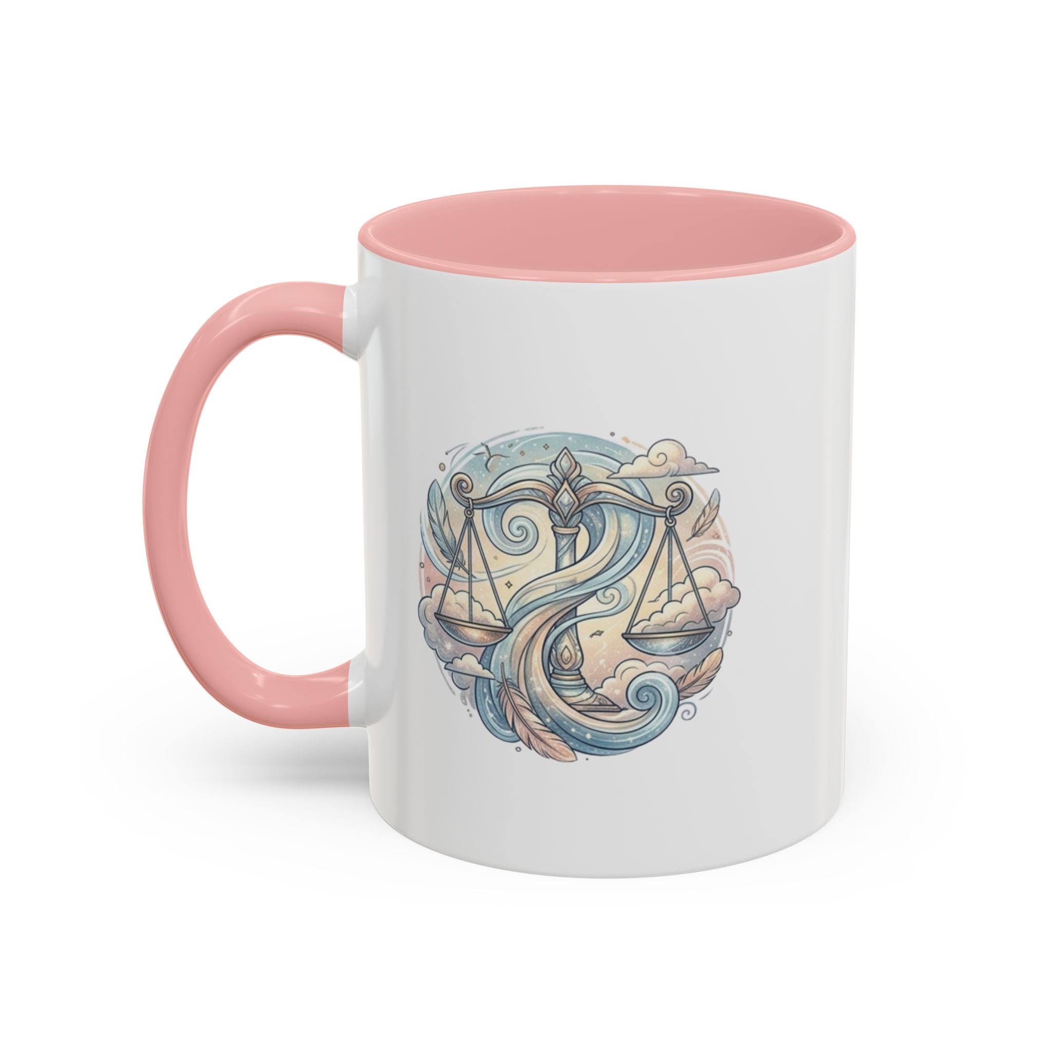 Libra Zodiac Coffee Mug — Balance Scales Astrological Accent Mug