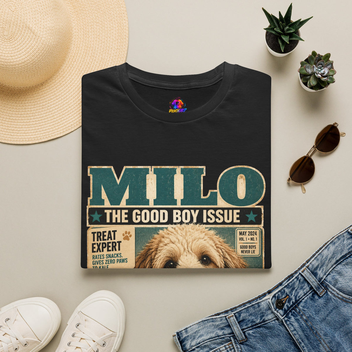 Milo 'The Good Boy Issue' Dog Magazine T-Shirt