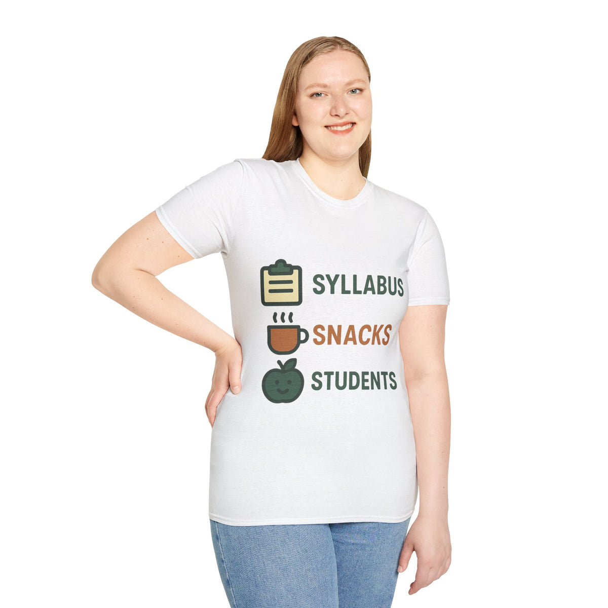 Syllabus Snacks Students Graphic Tee — Funny Teacher & Student Back-to-School T-Shirt - Trending Now - August 2026