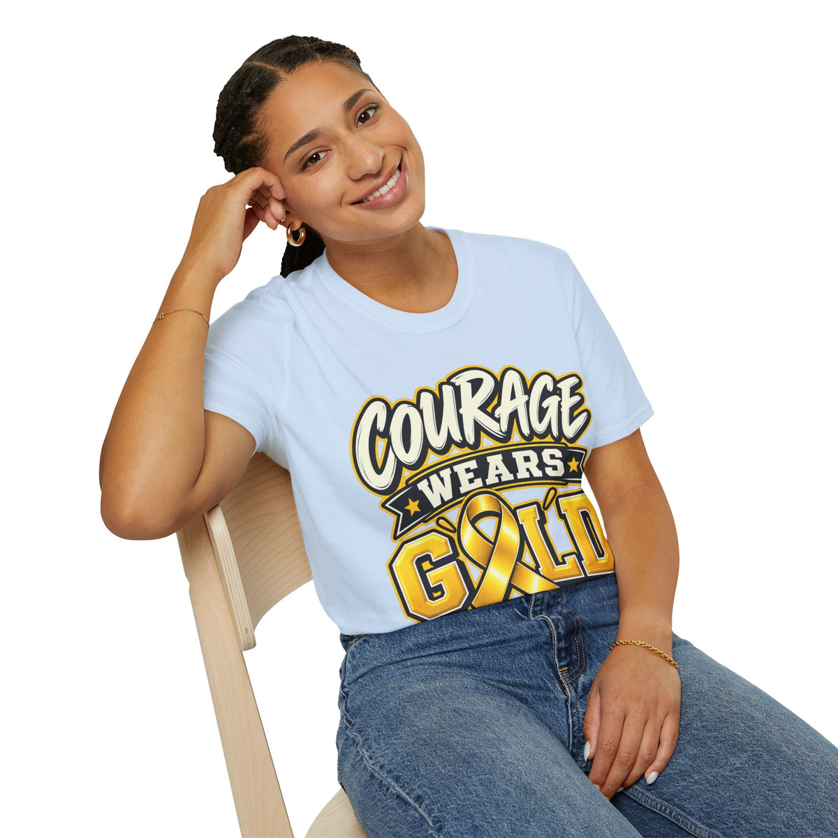 Childhood Cancer Awareness T-Shirt — "Courage Wears Gold"