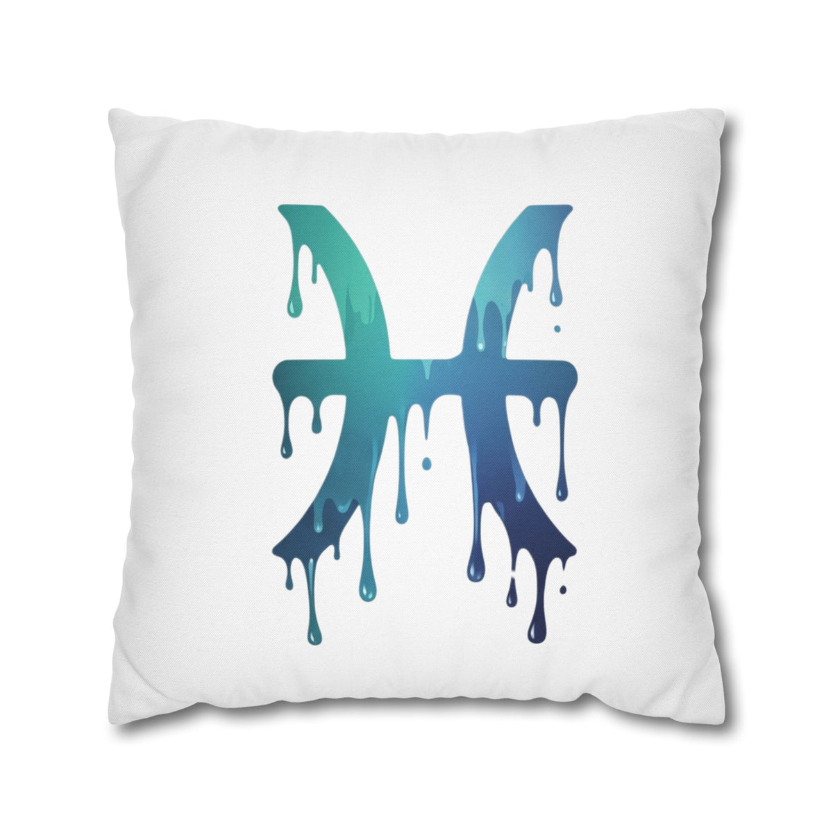 Pisces Drip Zodiac Pillowcase — Blue Gradient Astrological Accent