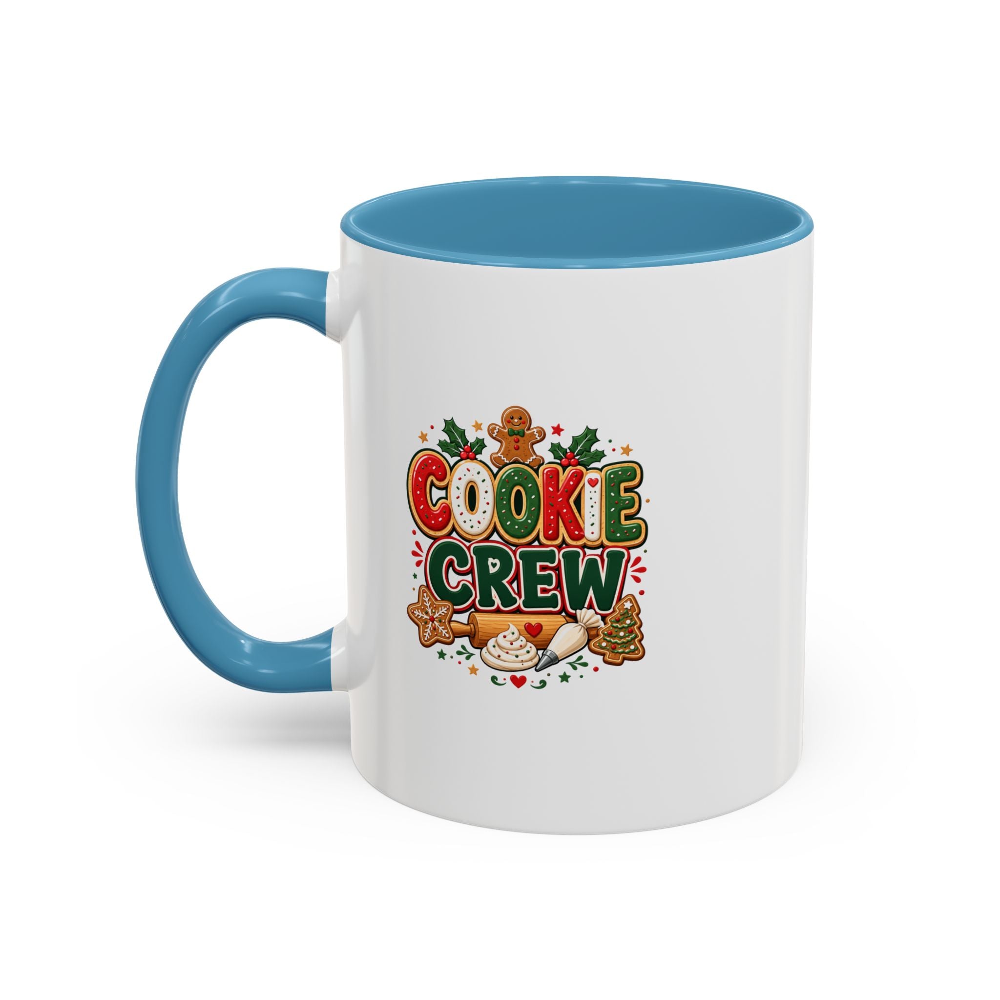 Cookie Crew Accent Coffee Mug — Holiday Gingerbread Christmas Coffee Cup