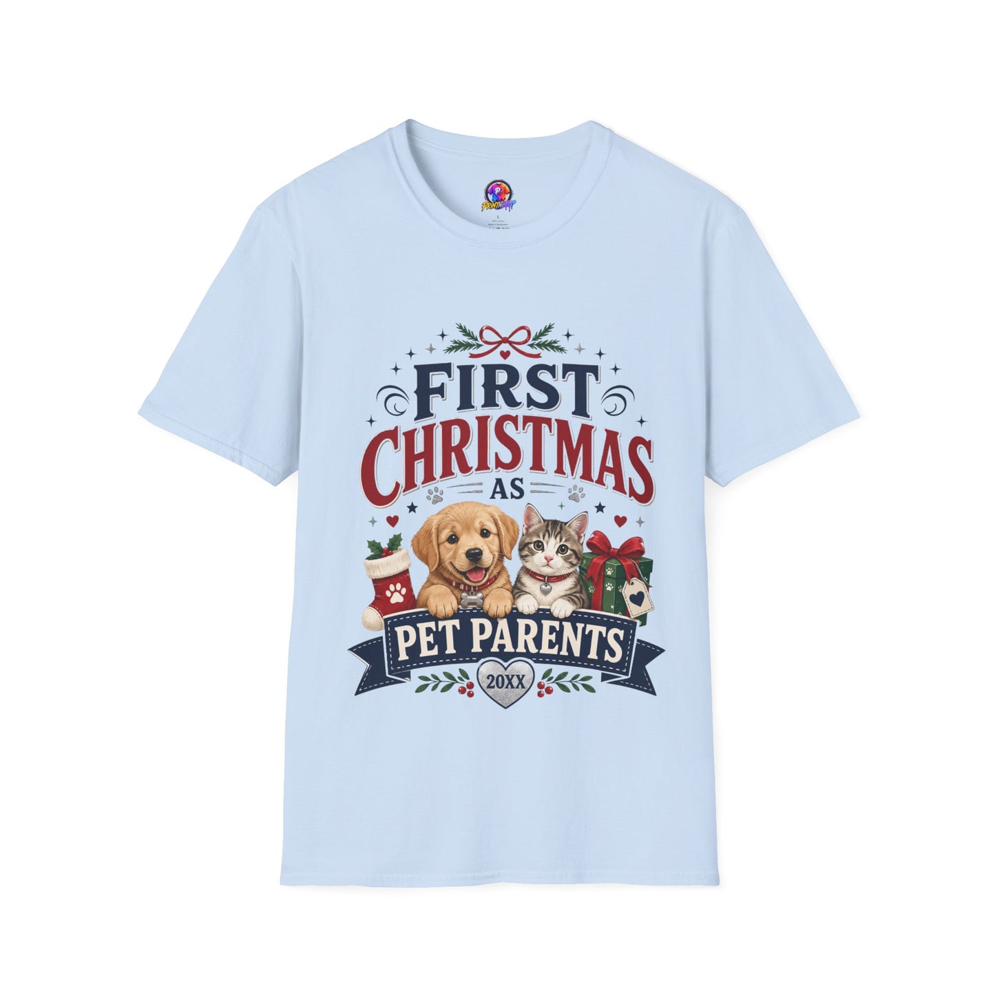 T-Shirt — "First Christmas as Pet Parents" Holiday Tee