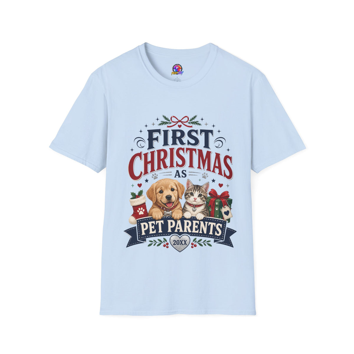 T-Shirt — "First Christmas as Pet Parents" Holiday Tee