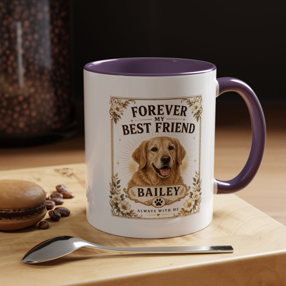 Milo Bailey Dog Dad Mom Forever My Best Friend Dog Mug — Personalized Golden Retriever Coffee Cup