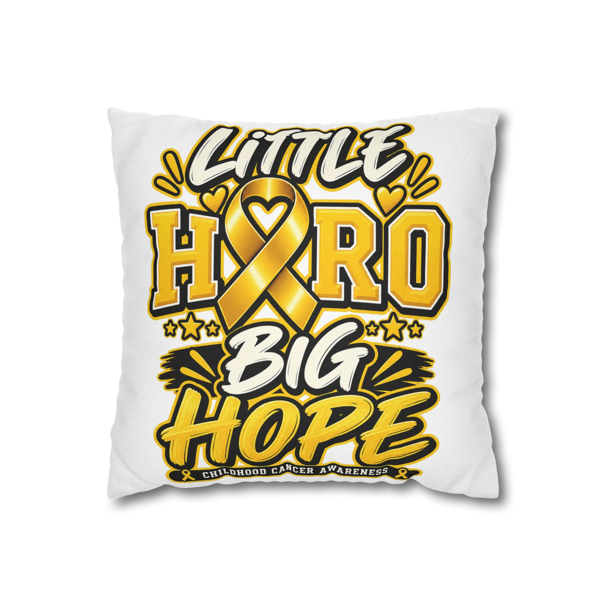 Pillowcase — "Little Hero Big Hope" Childhood Cancer Awareness Cushion Cover