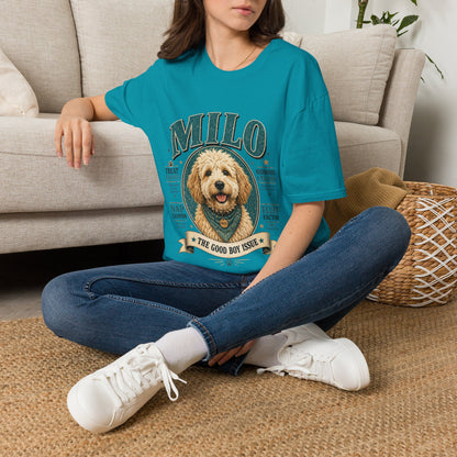 Dog Lover T-Shirt — "MILO" Personalized Pet Portrait Tee