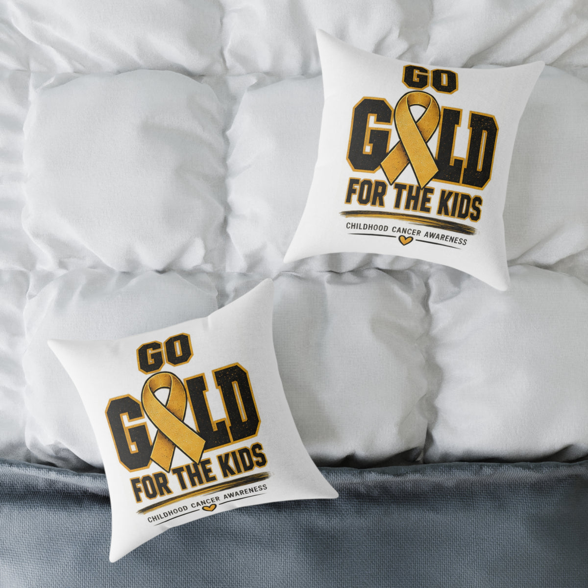 Go Gold for the Kids Childhood Cancer Awareness Pillow