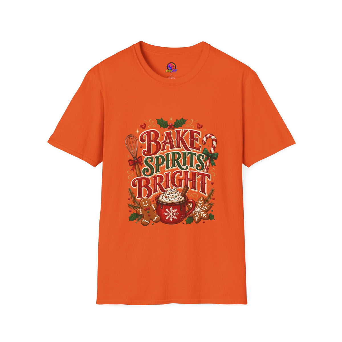 Bake Spirits Bright Holiday T-Shirt — Christmas Baking Graphic Tee