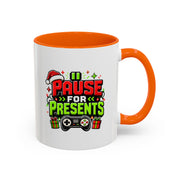 Modern Day Christmas Pause for Presents Christmas Gamer Coffee Mug