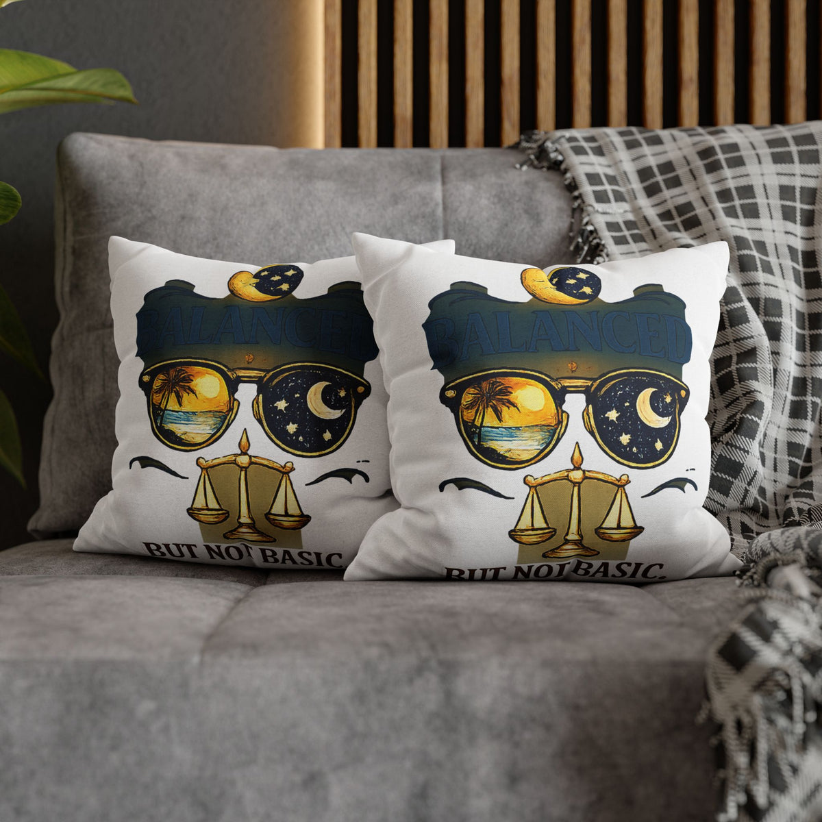 Libra Zodiac Balance But Not Basic Spun Polyester Square Pillowcase