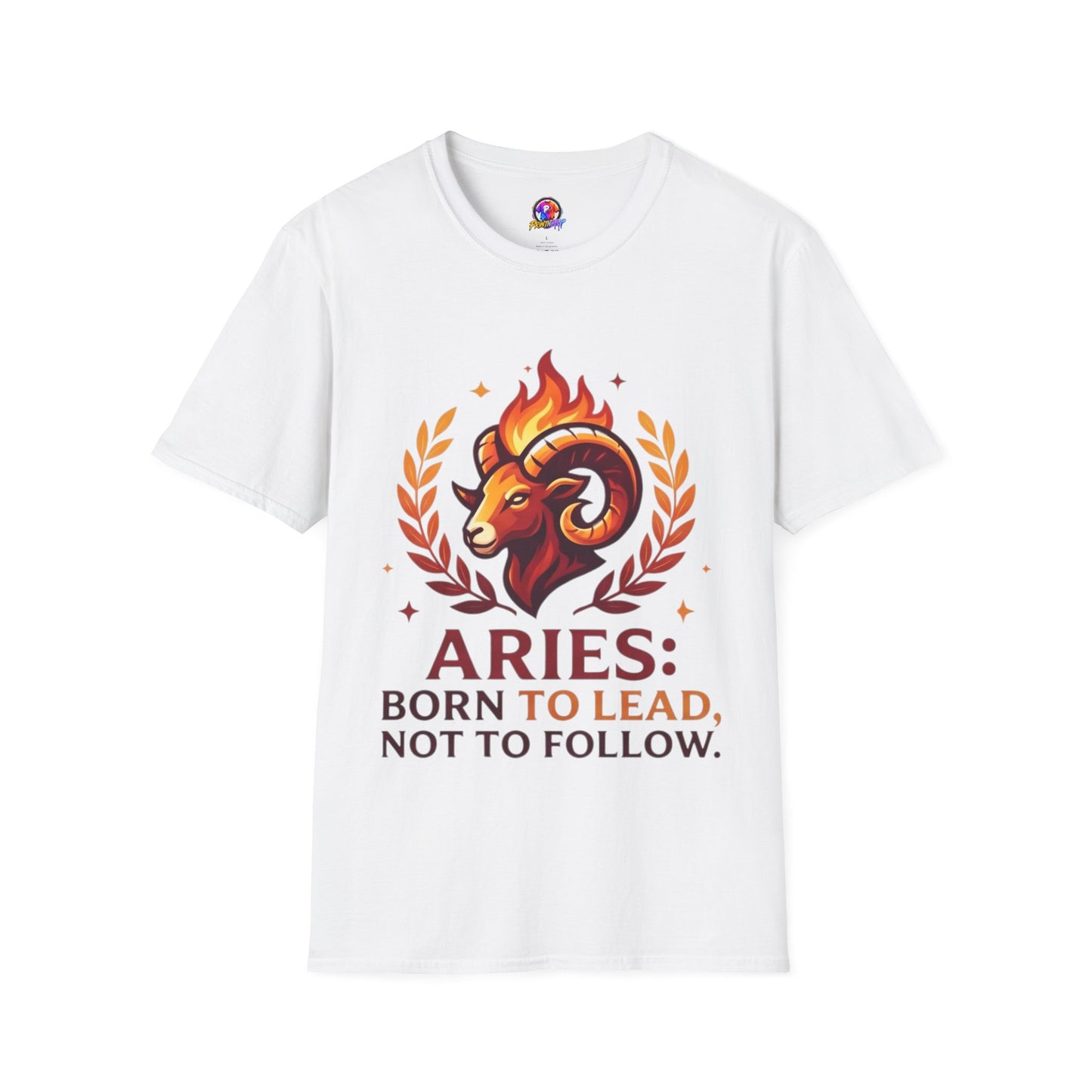 Aries Zodiac T-Shirt — "Born to Lead Not to Follow" Ram Graphic