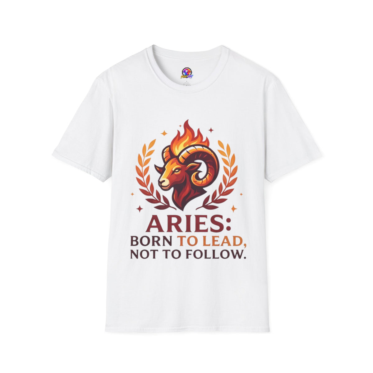 Aries Zodiac T-Shirt — "Born to Lead Not to Follow" Ram Graphic