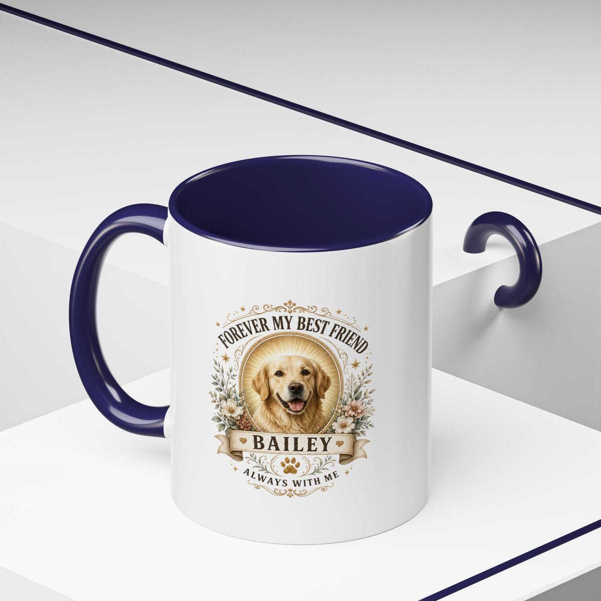 Milo Bailey Dog Dad Mom Personalized Dog Photo Coffee Mug — "Forever My Best Friend" Memorial Mug